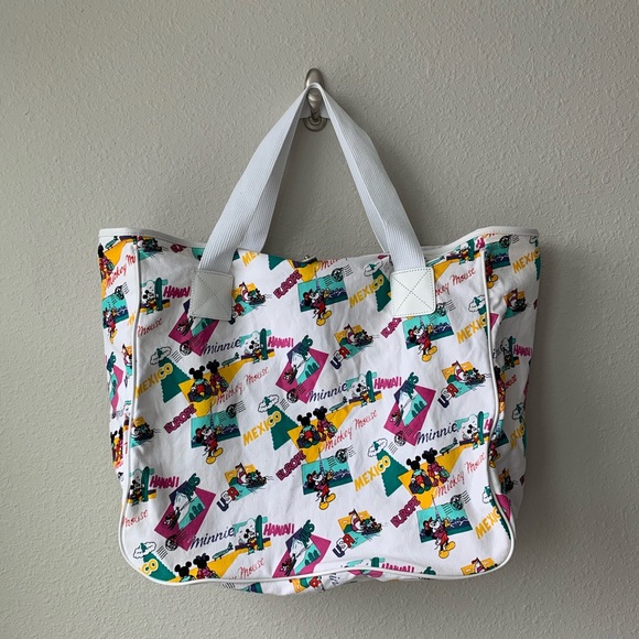 Disney Handbags - Disney | Vintage Minnie & Mickey Travel Tote